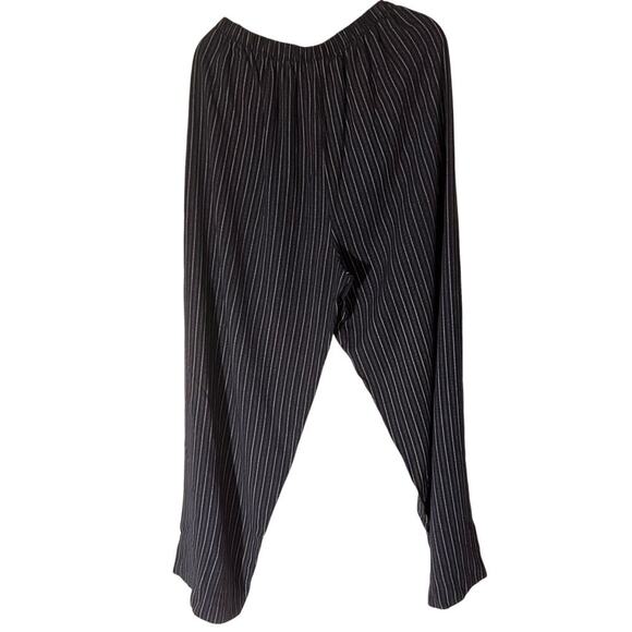 Liz Baker Essentials Pull On Dark‎ Blue White Pin Strips Oversized Women’s Large - Picture 5 of 5